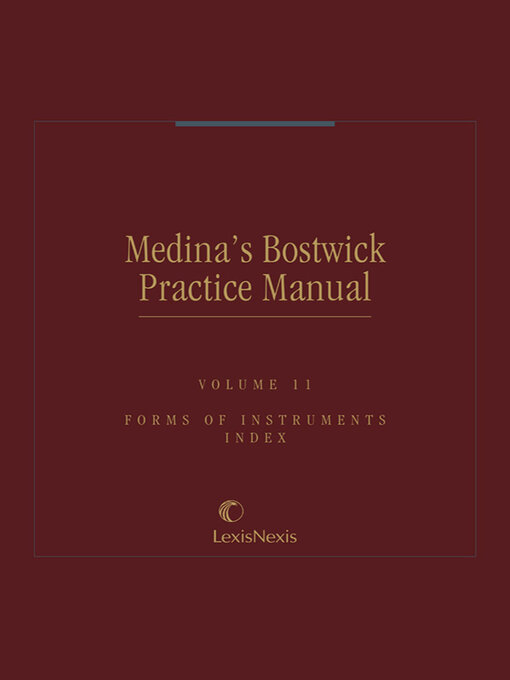 Title details for Medina's Bostwick Practice Manual by Publisher's Editorial Staff - Wait list
